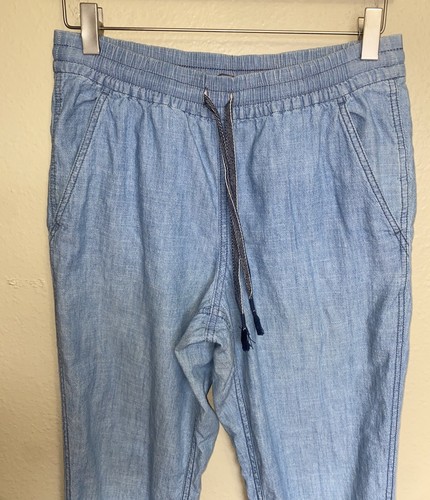 J. Crew Point Sur Seaside Pants 100% cotton chambray pull on jogger size 2 - Picture 2 of 9