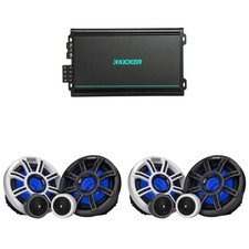 Kicker 2 Pair  51MSS654 - MSS 6.5-Inch Component Premium Marine LED Speaker...