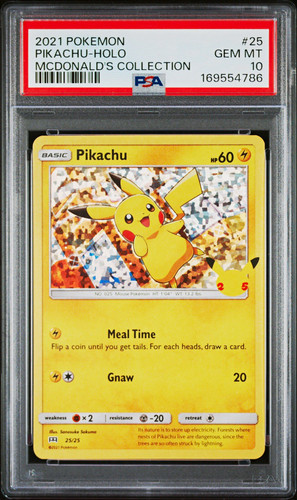 Pokémon 2021 McDonald's Collection Pikachu Holo #25/25 PSA 10 Brand New Cert!