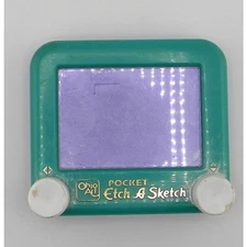 Vintage Etch A Sketch Pocket Travel Size Classic Blue Green Ohio Art
