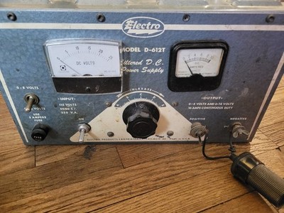 Vintage Electro Model D-612T Filtered DC Variable Power Supply.