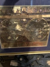 World Map By Blaeu rare gold foil in a frame 24x30 heavy frame
