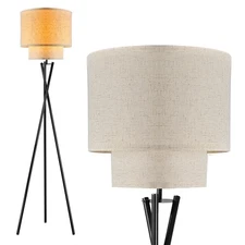 Lightdot Black Tripod Floor Lamp, Modern Floor Lamps for Living Room, Standing