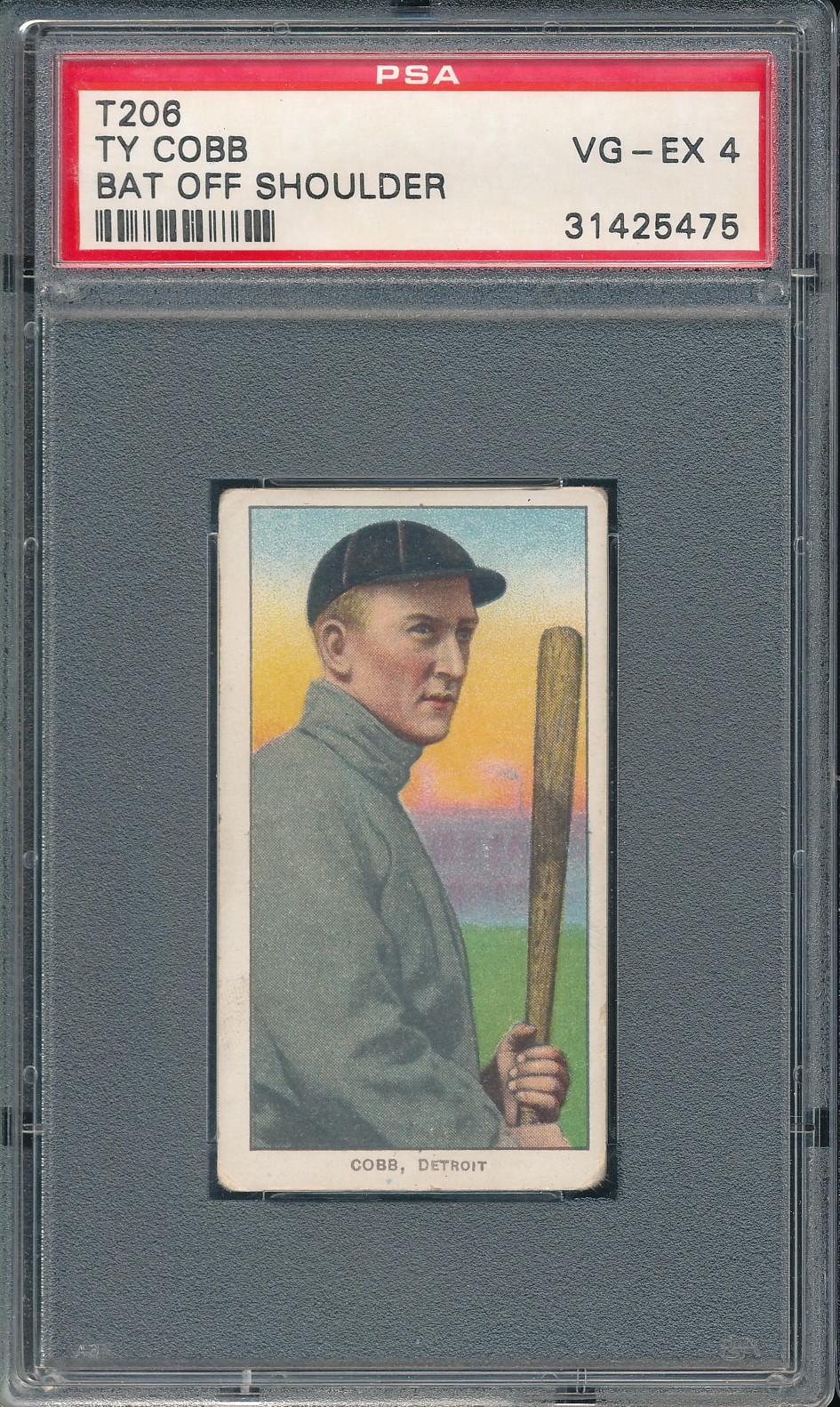 T206 Tolstoi Ty Cobb (Bat Off Shoulder) PSA 4 - Tigers - POP 2, 3 higher
