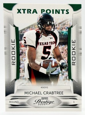 2009 Playoff Prestige Xtra Points Green #174 Michael Crabtree RC 14/25 49ers