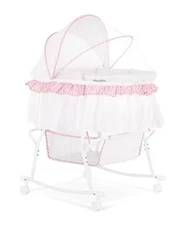 Dream On Me Lacy Portable 2-in-1 Bassinet & Cradle With Storage Basket