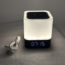 Bluetooth Speaker Night Light, Wireless Alarm Clock, MP3 Player, Dimmable Lamp