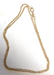 Estate Vintage Solid 14kt Yellow Gold Rolo Belcher Necklace Cable Chain 17.5" 2.