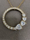 Nolan Miller Glamour Collection Gold Tone Circle Pendant Necklace w/ Heart CZ — photo 2