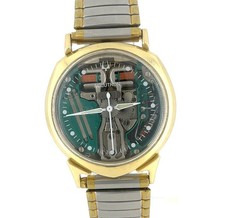1961 Bulova Accutron Spaceview 14K Gold Alpha Case Watch *RUNS/NEEDS REPAIR*