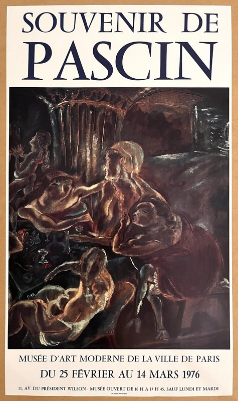 Jules PASCIN — Affiche originale d'exposition, Musée d'Art Moderne de la Ville de Paris, Paris