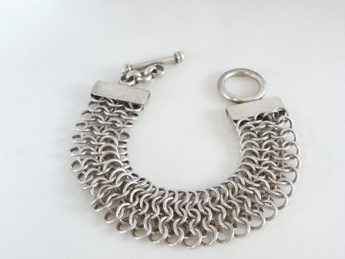 Vintage Sterling Silber 925 Kettenhemd Kette Gliederarmband 7" - Bild 4 von 24