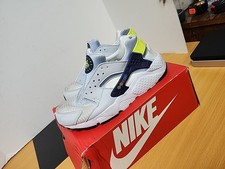 Nike Huarache Run Gs Size 4y White Blackened Blue