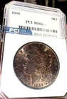 1889  S$1  PCI 65+ Morgan High Grade Coin, Obverse Toning Lustrous Reverse