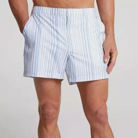 VRST® Men's SMALL 5" Resort Short in Muted Denim/Calm Stripe - $58