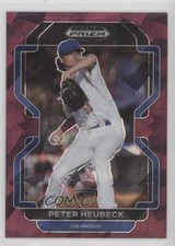 2022 Panini Prizm Draft Picks Burgundy Cracked Ice 18/23 Peter Heubeck go9