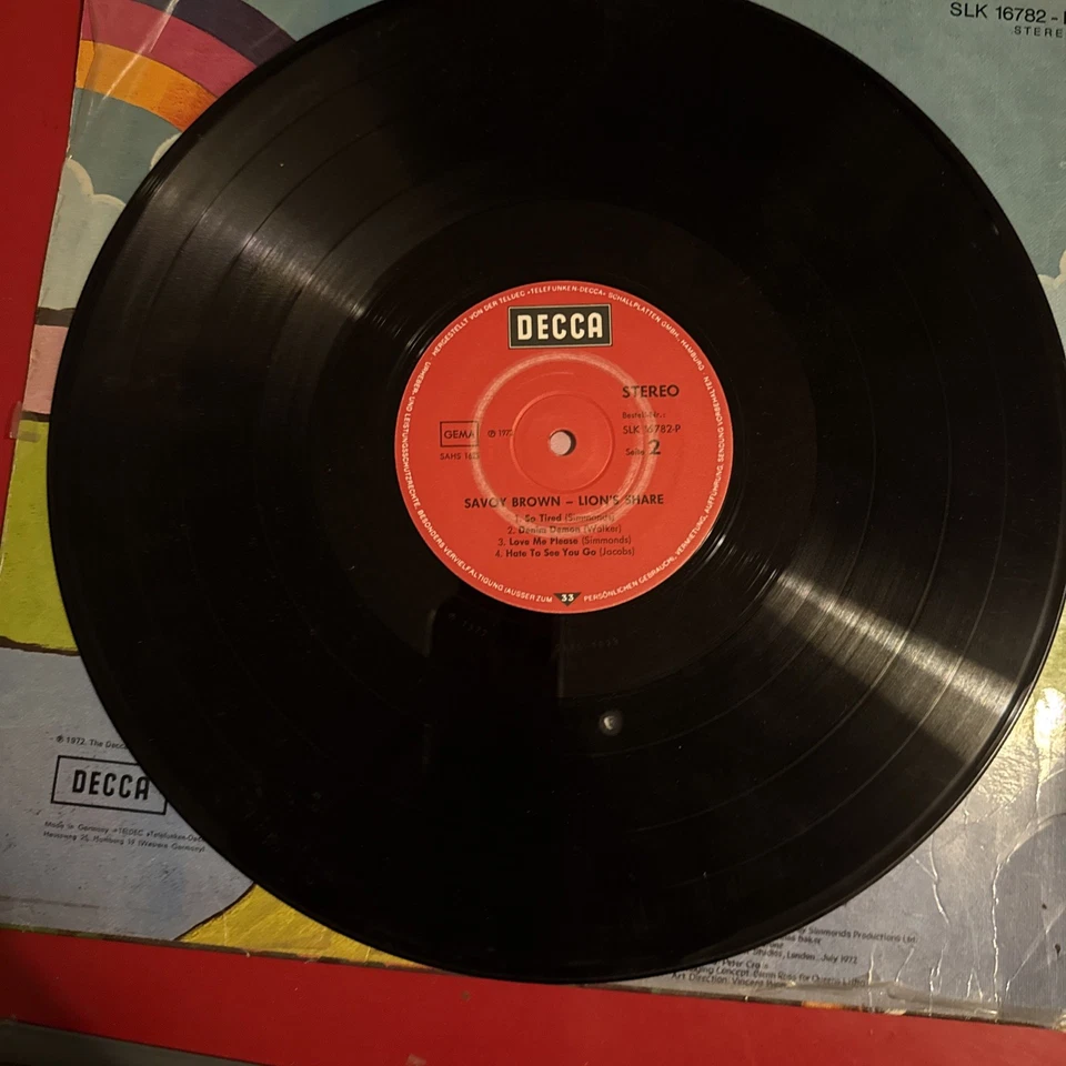 SAVOY BROWN ( LION'S SHARE ) ORIG 1972 VINYL die cut cover LP SLK 16782-P - Image 4 of 4