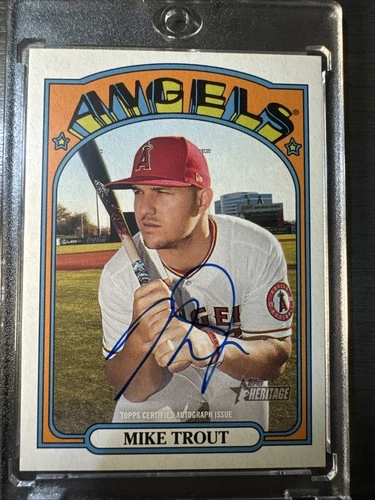 2021 Topps Heritage - Real One Autographs Mike Trout #ROA-MT (AU) On Card Auto