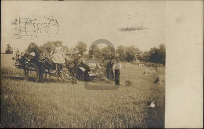 RPPC Fond Du Lac Cancel,Farming Scene,Horse,WI Fond du Lac County Wisconsin