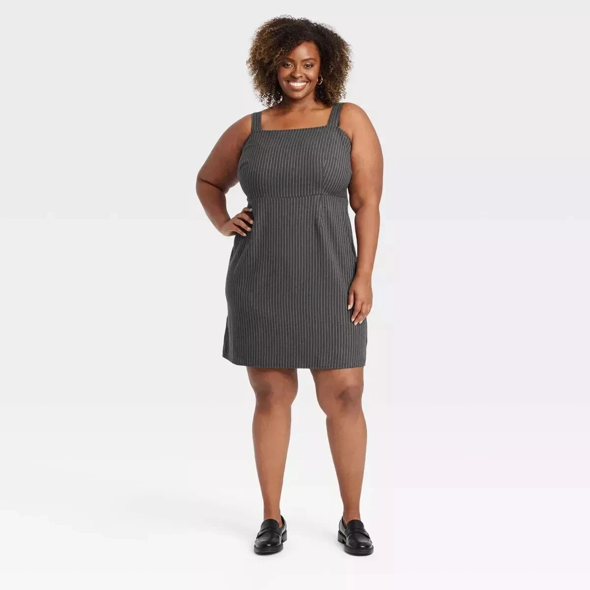 Women's Tailored Mini a-Line Dress Ava Viv Heather Gray