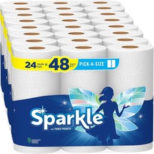 Sparkle Pick-A-Size Paper Towels Spirited Prints 6 Double Rolls 12 Regular