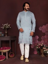 Indian Pure Cotton Kurta Pajama For Men s Wedding Wear Fancy rayon Ready Made