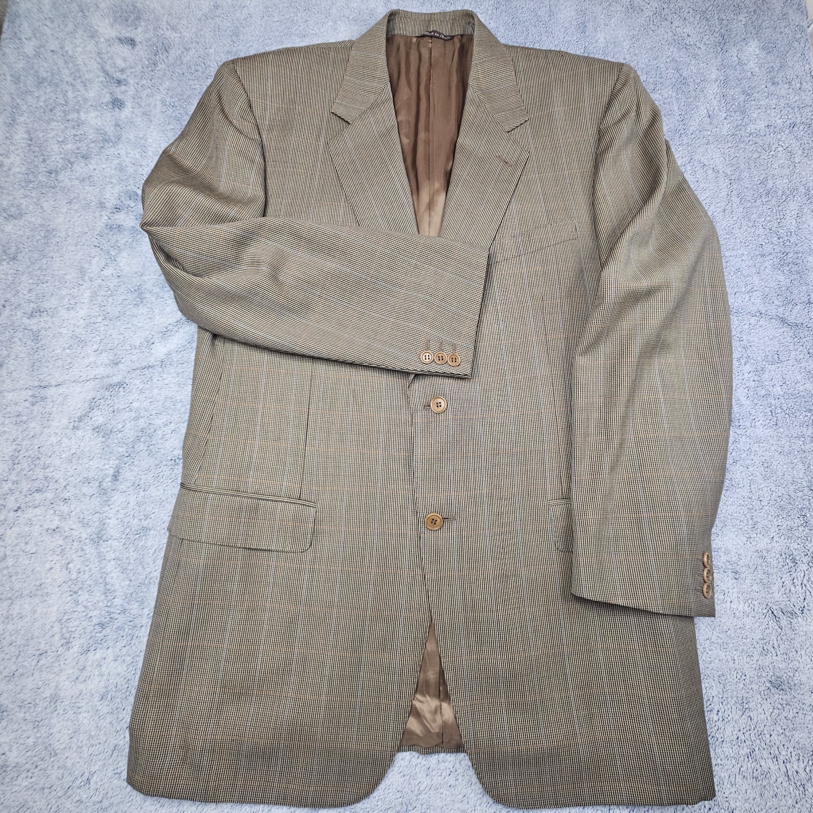 Vintage Canali Sport Coat Mens 44L Glen Plaid Blazer Wool Made in Italy Jacket