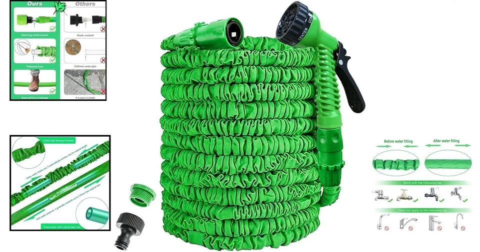 Tuyau d'Arrosage Haut de Gamme 7,5m - Antifuite et Anticlapse Design Intelligent - Photo 2/4