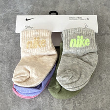 Nike Newborn-12 Months Ankle/Low Cut Socks Lightweight Logo 6-Pair Multicolor