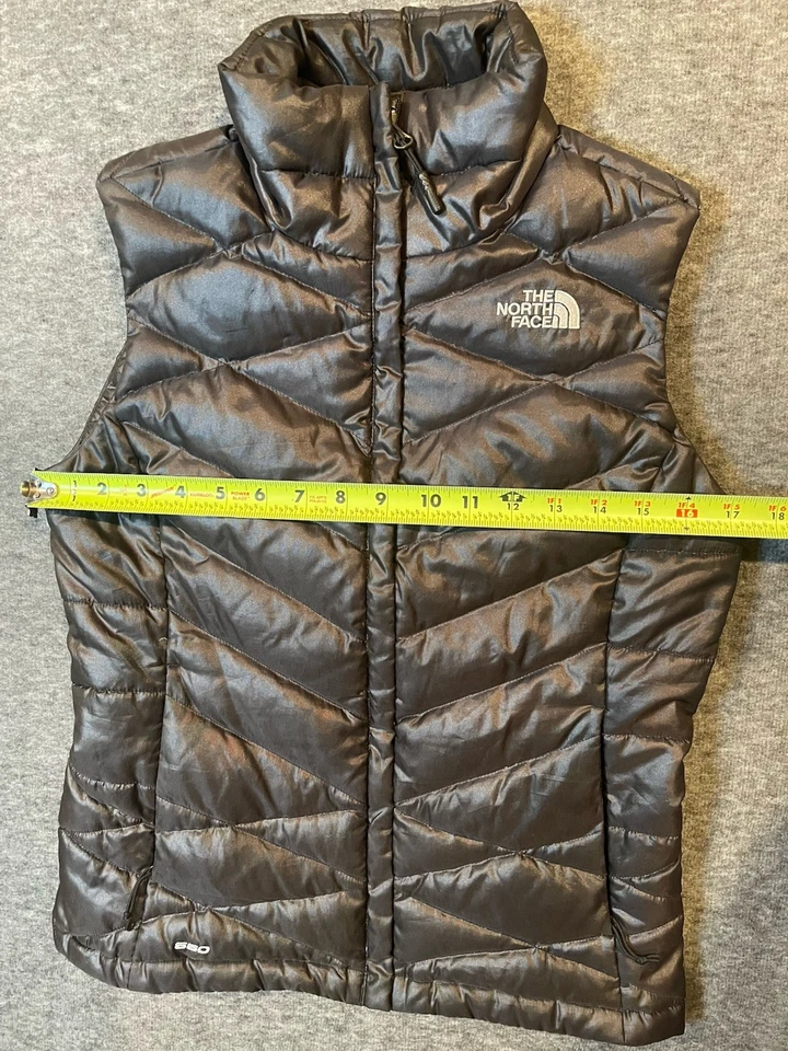 Chaleco acolchado de plumón de ganso The North Face 550 Series negro para mujer XS cremallera Foto 4 de 4