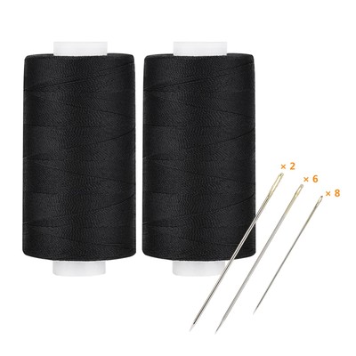 All Purpose Thread Polyester 400 Yards (2 Black)