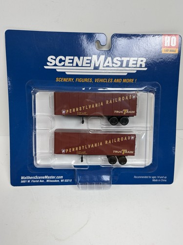 Paquete de 2 remolques Ho Walthers SceneMaster 949-2363 PRR Pennsylvania 32’ nuevos | Condition: New