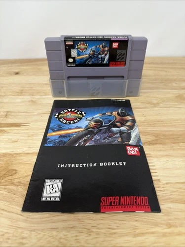 Power Rangers Zeo Battle Racers (Super Nintendo SNES) Cartridge & Manual