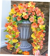 Artificial Hibiscus Fake Hanging Flowers Plants for 4 pcs Orange Yellow