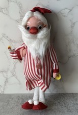 Vintage Dream Dolls Slumber Santa Claus Doll Stripe Pajamas 462 R Dakin