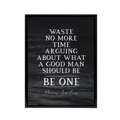 Slate Quote Marcus Aurelius Good Man Be One Framed Canvas Wall Art Print