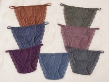 Victoria's Secret Dream Angels Smooth Shiny String Bikini Panty Lace Trim Colors