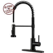 Kitchen Faucet with Pull Down Sprayer Matte Black A -