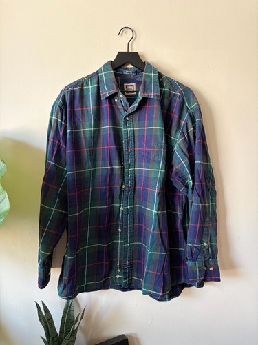 G.H. Bass, Vintage 90s cotton flannel G.H. Bass & Co. Wilton Flannel Size XL Plaid Long