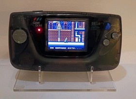 RARE Authentic Smoke Clear Black Sega Game Gear Console w Modern LCD US Seller