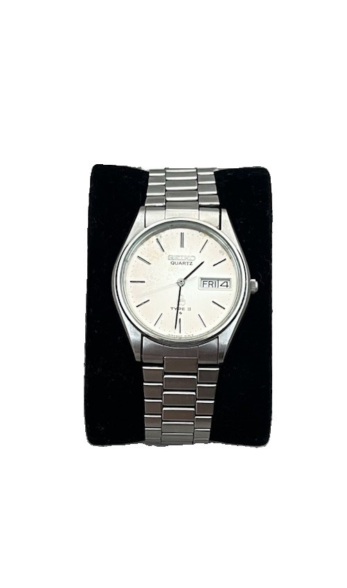 Seiko Quartz Type II Men's Vintage Silver Dial Day/Da… - Gem