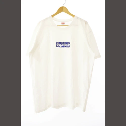 Supreme 19AW Bandana Box Logo Tee shirt manches courtes XL blanc vintage occasion 3ac