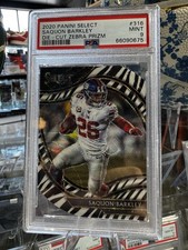2020 Panini Select Field Level #316 Saquon Barkley Die-Cut Zebra Prizm PSA 9