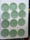 Vtg Fire King Jadeite Jane Ray Ribbed 7 3/4" Salad Plates Oven Ware Set of 12