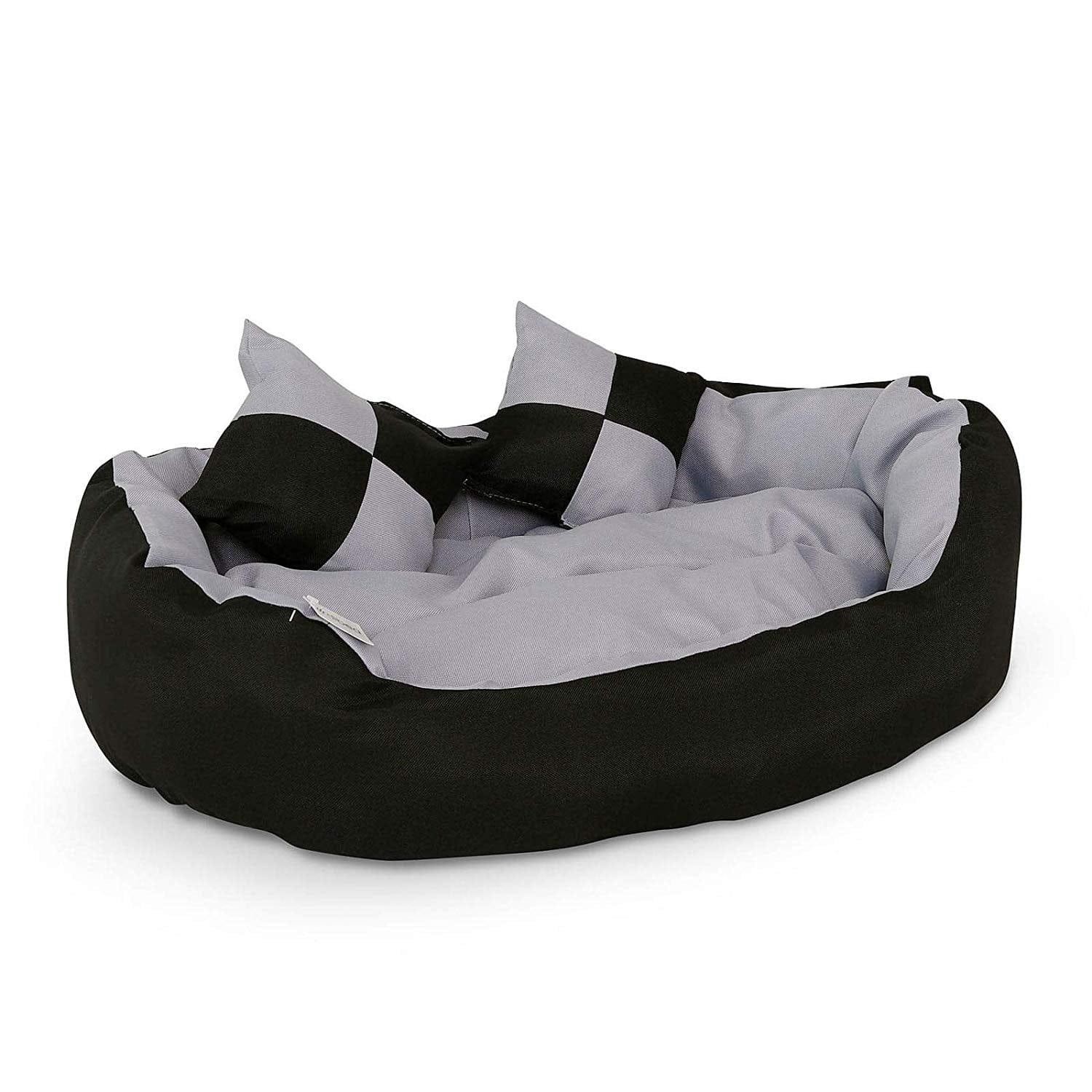 Canapé pour chien gris et noir Lit douillet pour salon 65x50cm