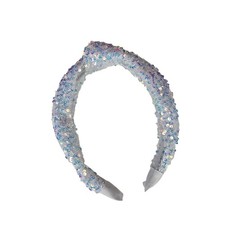 Sequined Knotted Headband NEW -Teen/Adult -White -Sparkly SEE MEASUREMENTS