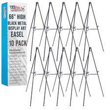 10pk 66" Black Aluminum Display Easel and Presentation Stand, Floor and Tabletop