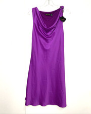 Leonie Slip Dress Size M Womens Purple Satin Romantic Y2K Cowl Neck Feminine