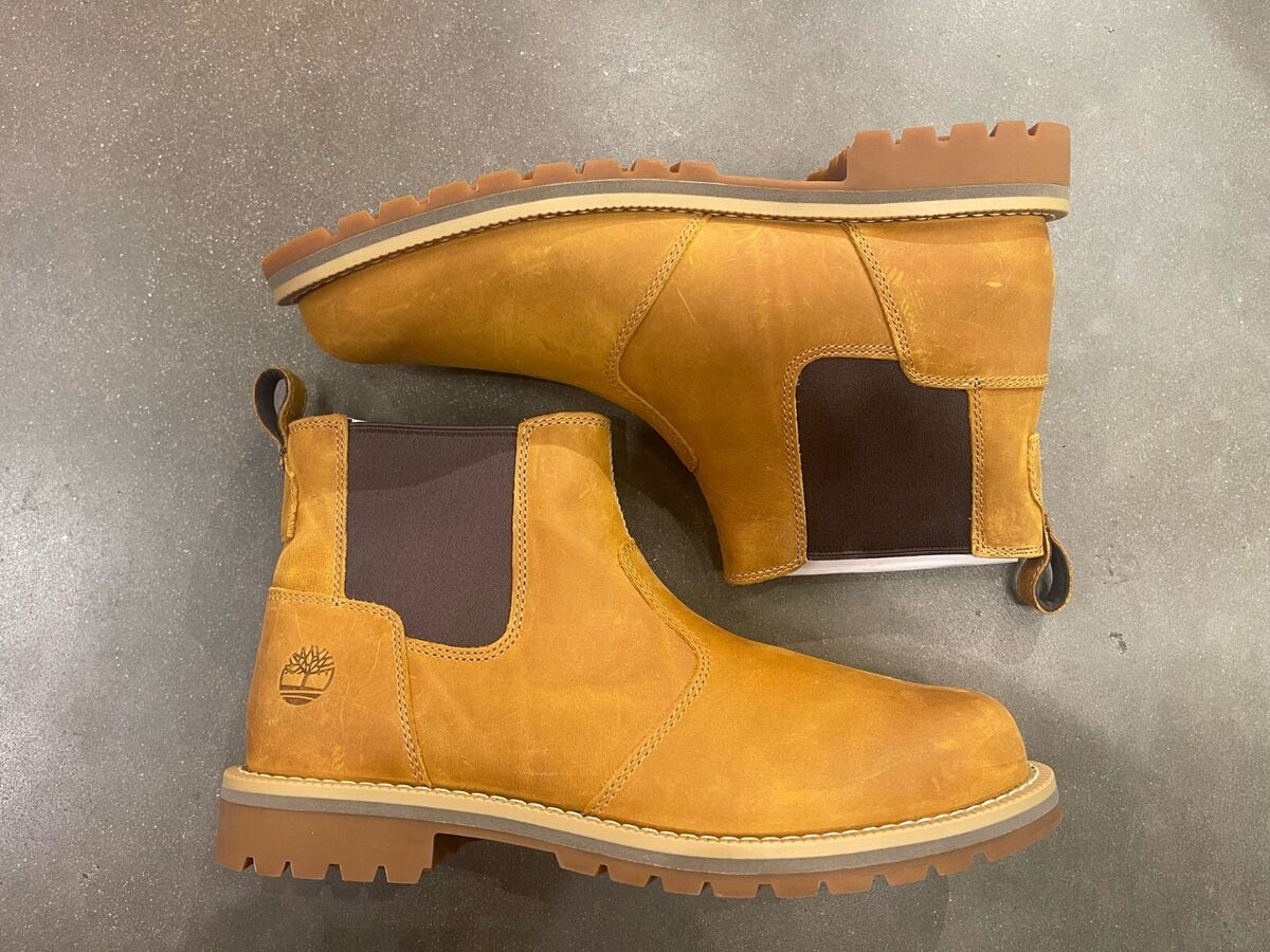 TIMBERLAND MEN'S REDWOOD FALLS CHELSEA BOOTS WHEAT FULL TIMBERLAND MEN'S REDWOOD FALLS CHELSEA BOOTS WHEAT FULL