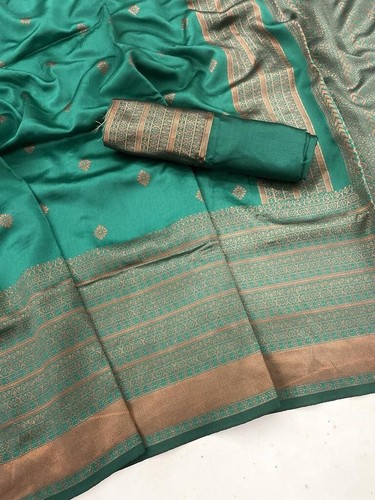 Designer Bollywood Bridal Sari Silk Saree Blouse South Indian Party Wear Saree - Picture 8 of 10